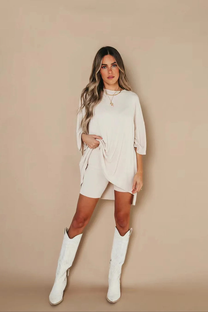 Zweiteiler für Damen - Bequemes Sommerset mit T-Shirt & Sweatshorts