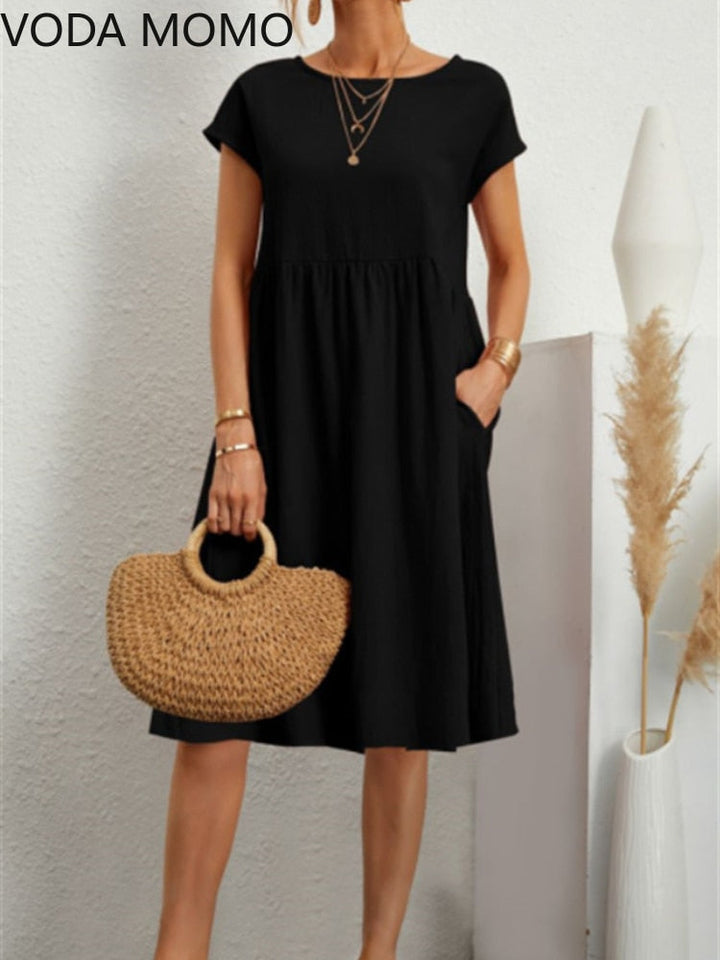 Toscana Casual Kleid - Modisch mittellanges Kleid für Frauen