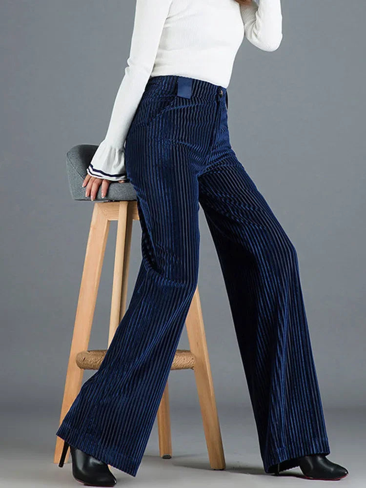 Palazzo Hose - Bequeme Cordhose mit Gummiband für Sommer
