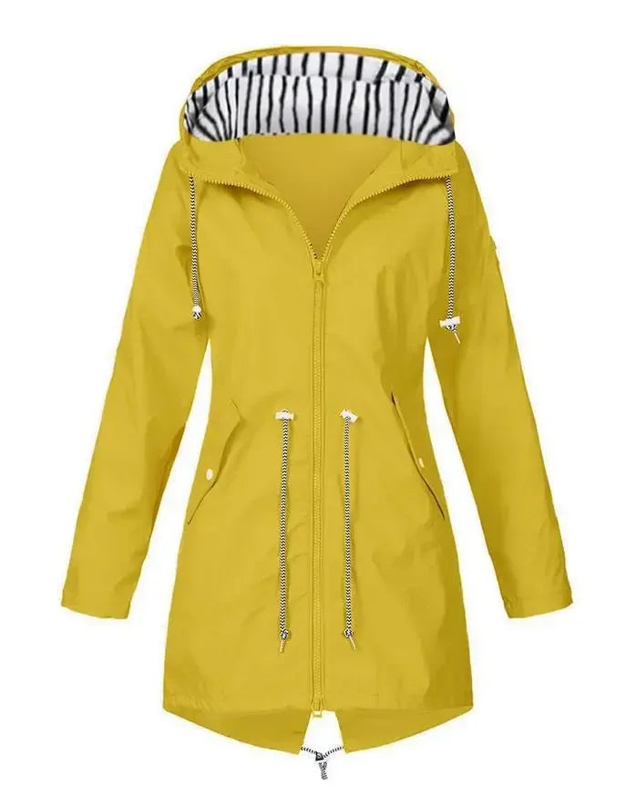 Viva Regenjacke -  Wasserfeste Lange Damen Jacke mit Kapuze