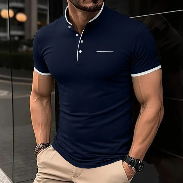 Henley T-shirt für Herren -  Elegantes T-shirt mit Brusttasche für Sommer