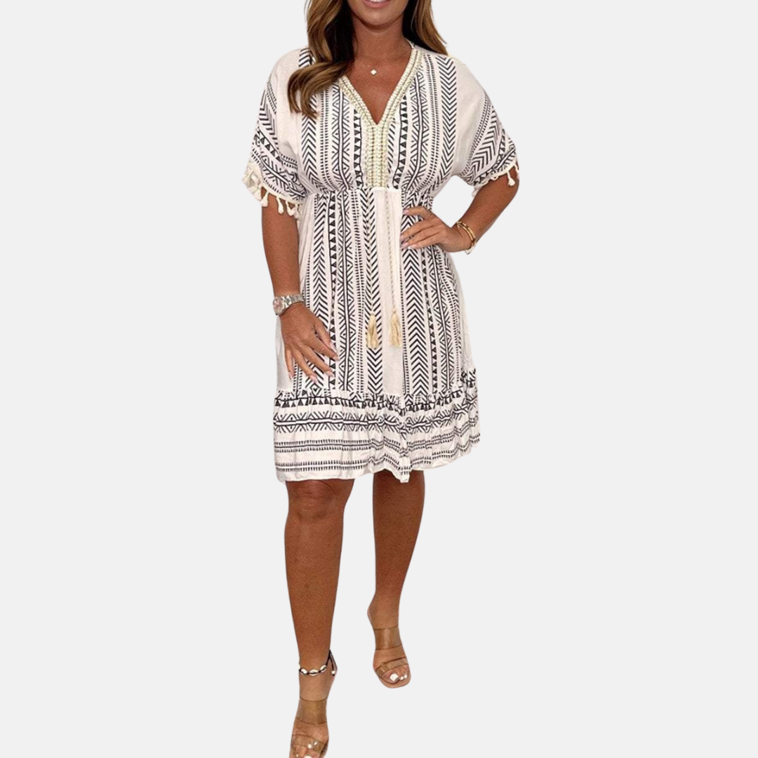Sommerkleid - Klassisches Midikleid mit Boho-Print