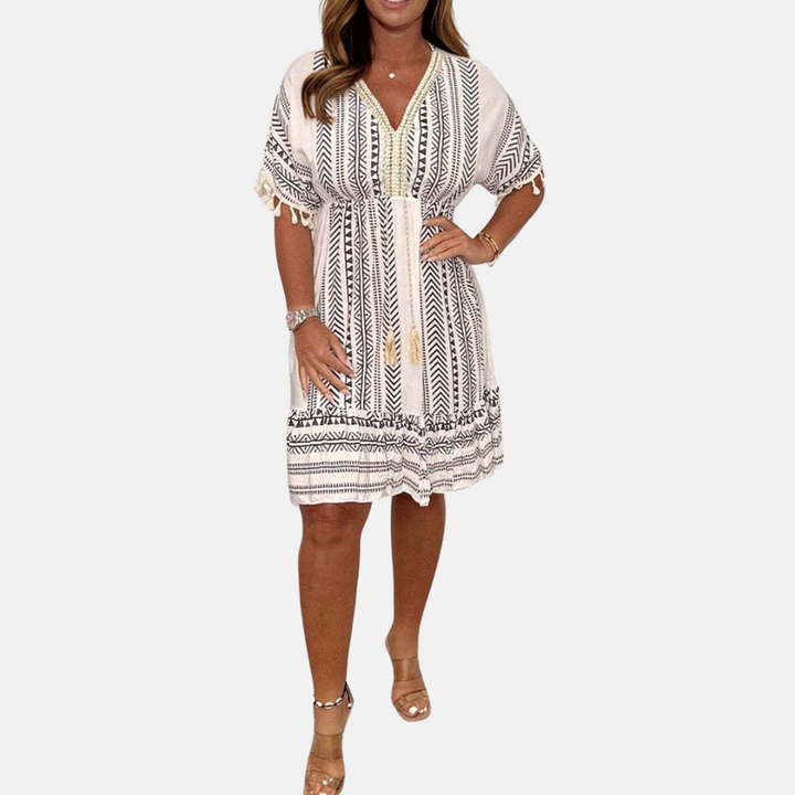 Sommerkleid - Klassisches Midikleid mit Boho-Print