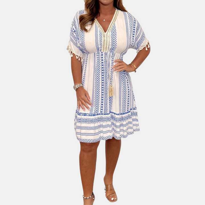Sommerkleid - Klassisches Midikleid mit Boho-Print