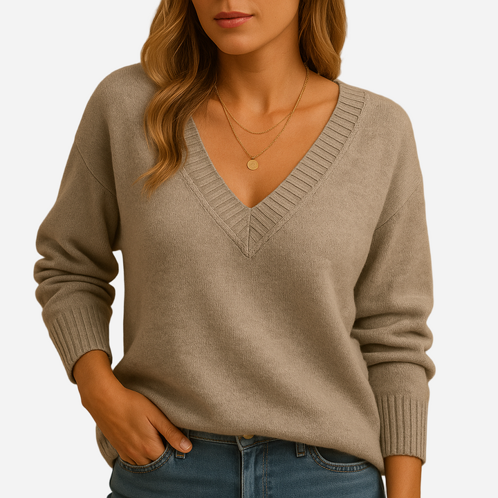 Strickpullover für Damen - V-Ausschnitt & Elegant für den Winter