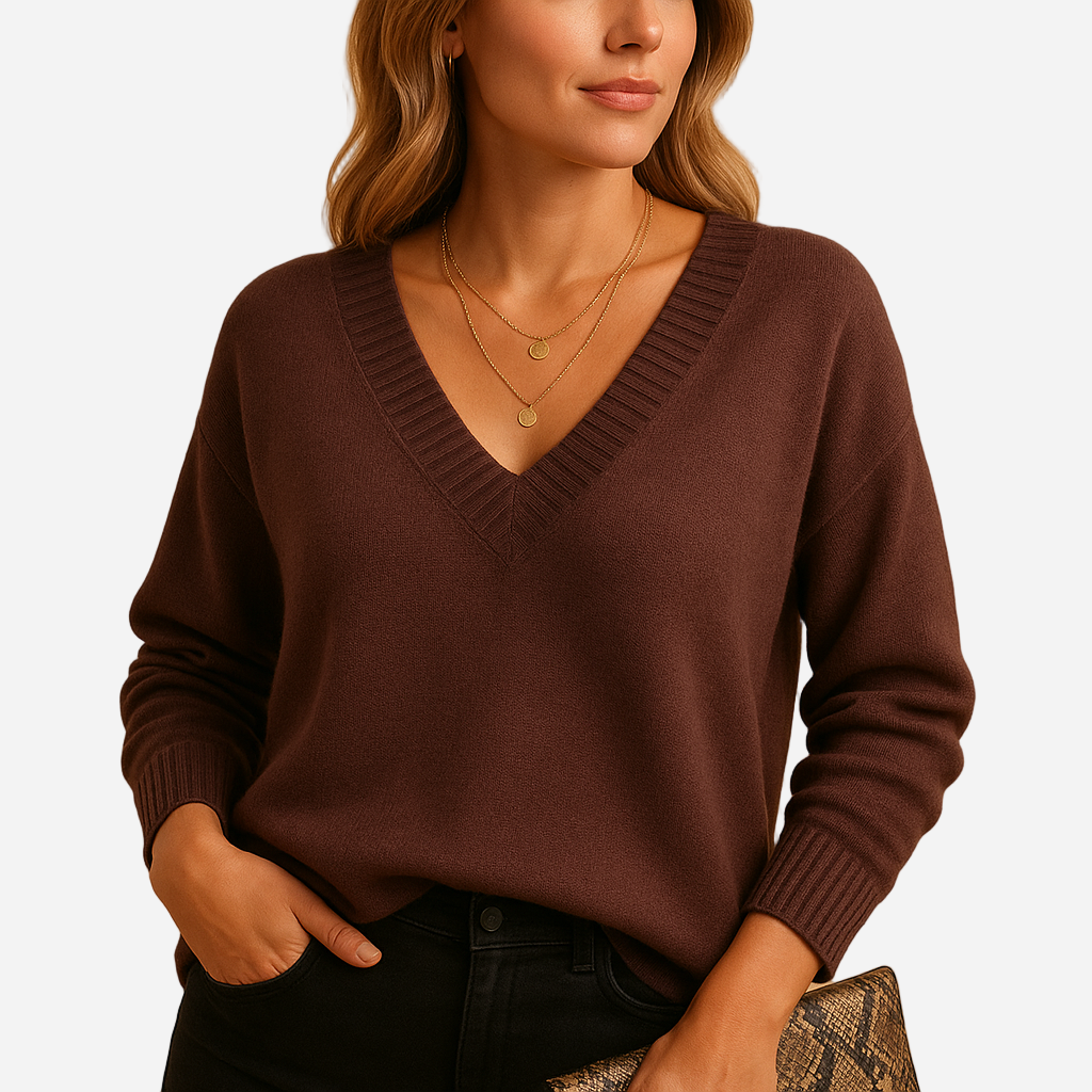 Strickpullover für Damen - V-Ausschnitt & Elegant für den Winter