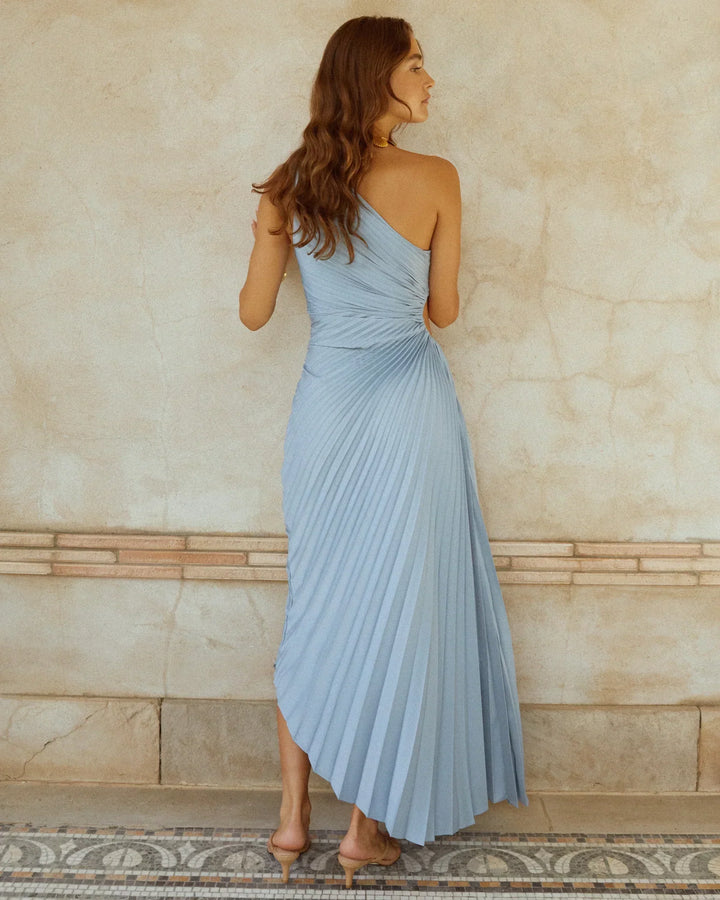 Loscano Plissee Kleid | Elegantes One-Shoulder Abendkleid für Hochzeitsgäste