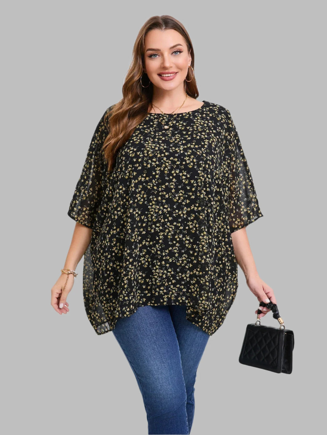 Tunika-Top Blumen