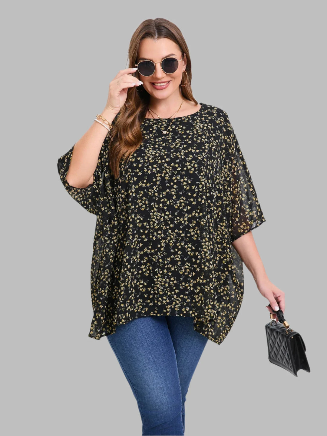 Tunika-Top Blumen