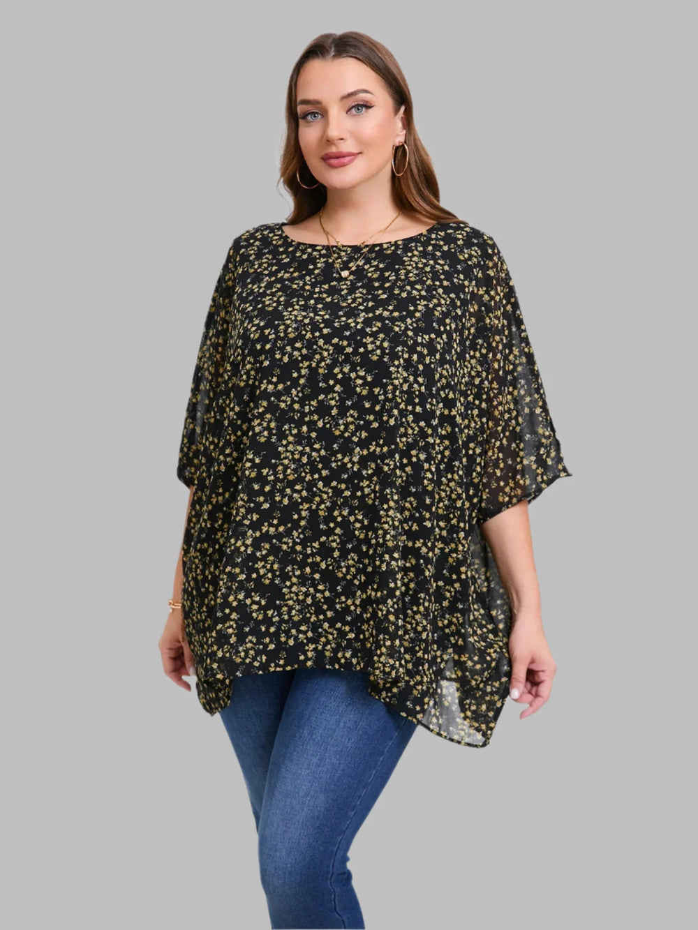 Tunika-Top Blumen
