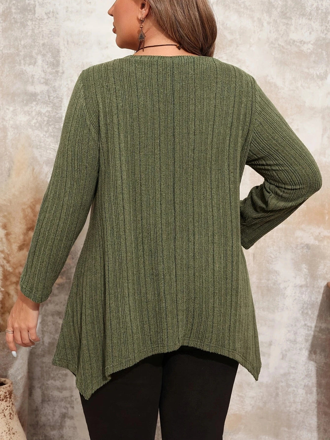 Unifarbene Tunika Top