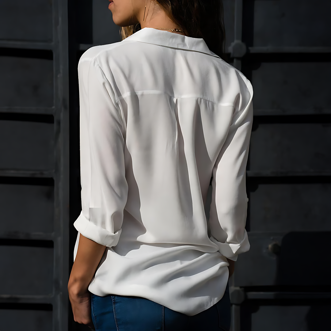 Plisseebluse - Elegante Sommer Bluse mit Puffärmeln für jeden Anlass