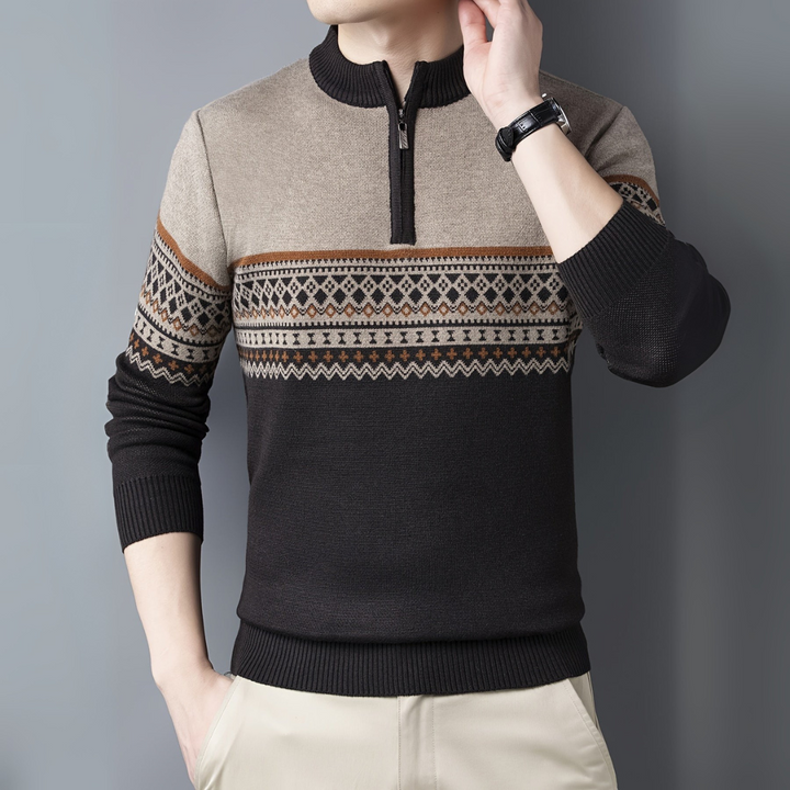 Edvard Troyer - Norwegische Zip Pullover für Herren