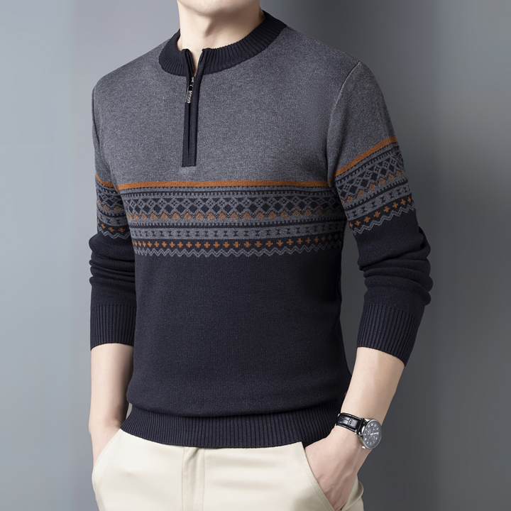 Edvard Troyer - Norwegische Zip Pullover für Herren