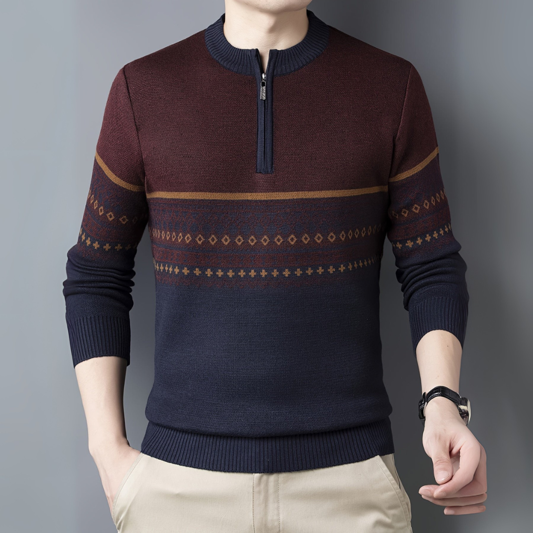 Edvard Troyer - Norwegische Zip Pullover für Herren