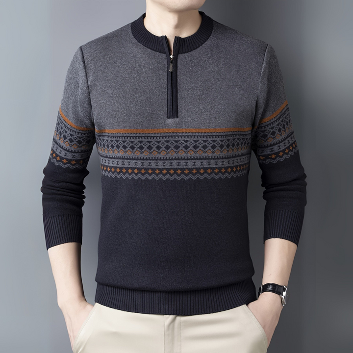 Edvard Troyer - Norwegische Zip Pullover für Herren