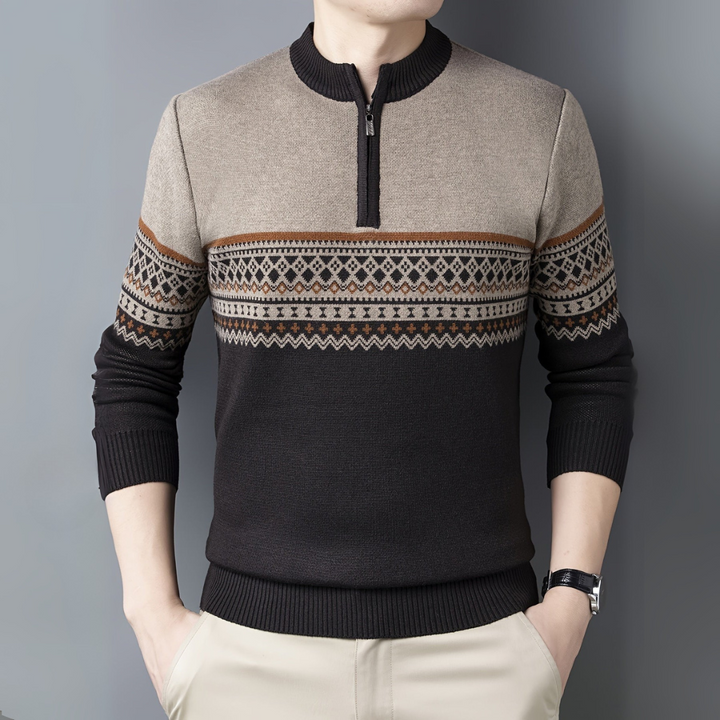 Edvard Troyer - Norwegische Zip Pullover für Herren