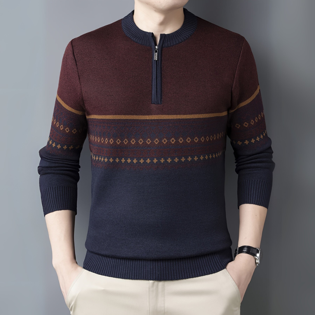 Edvard Troyer - Norwegische Zip Pullover für Herren