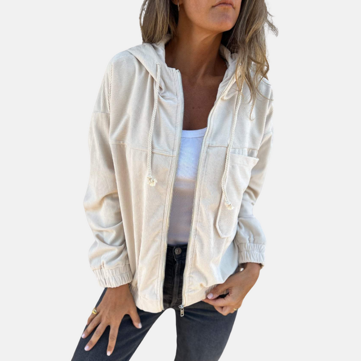 Strickjacke für das ganze Jahr - Leichte Hoodie-Jacke mit Reißverschluss und Kapuze für Damen