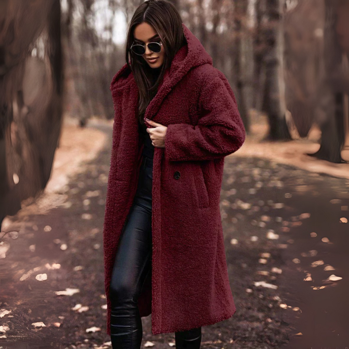 Teddy Mantel für Damen - Trenchcoat mit Gürtel & Doppelknopfleiste