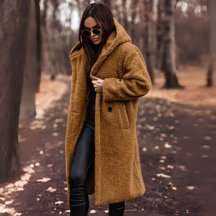 Teddy Mantel für Damen - Trenchcoat mit Gürtel & Doppelknopfleiste