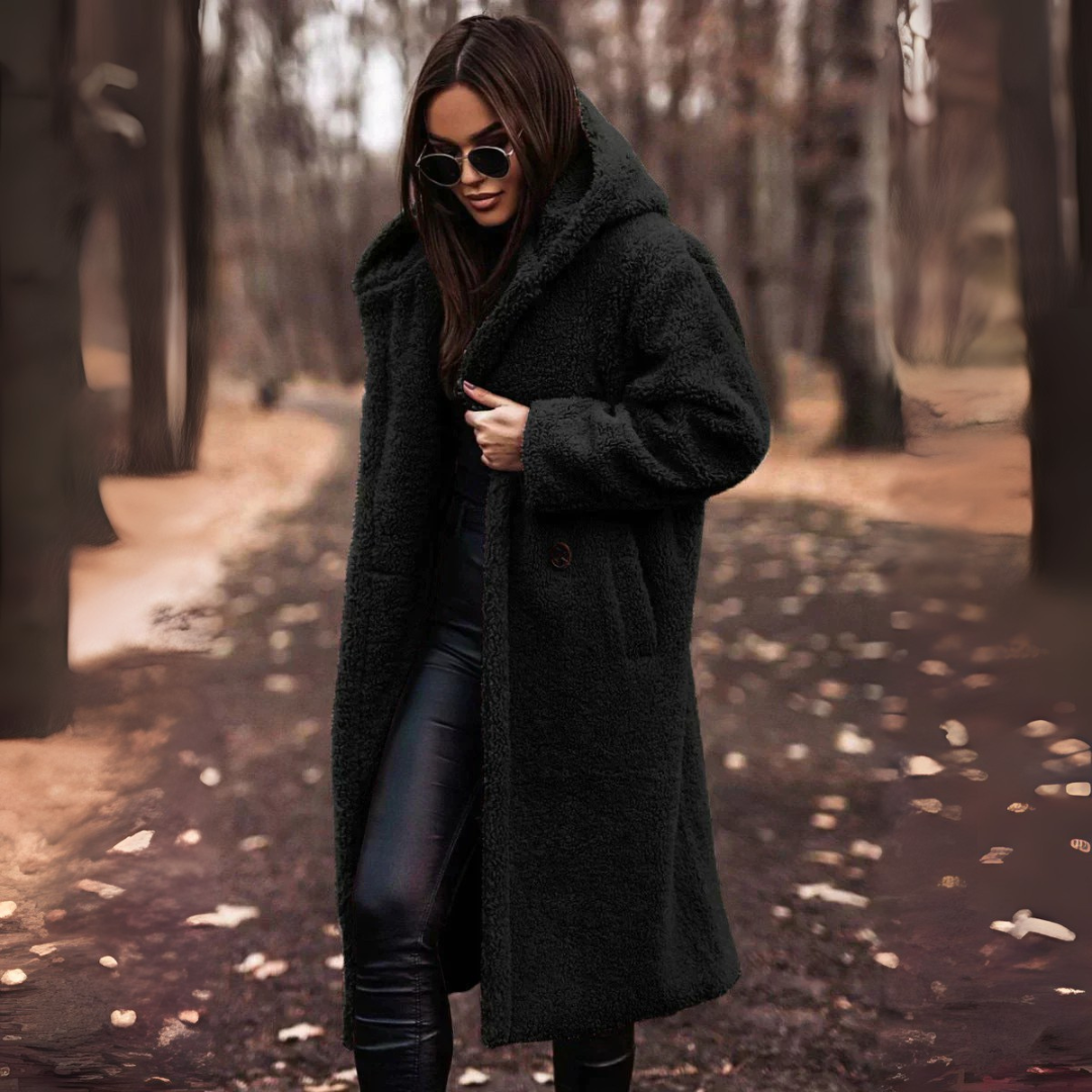 Teddy Mantel für Damen - Trenchcoat mit Gürtel & Doppelknopfleiste