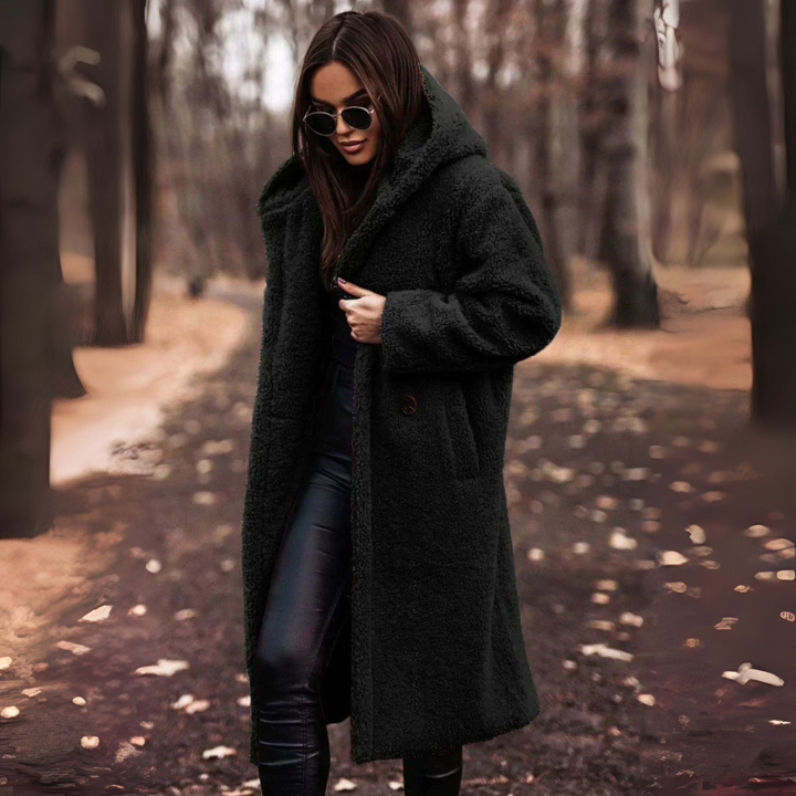 Teddy Mantel für Damen - Trenchcoat mit Gürtel & Doppelknopfleiste