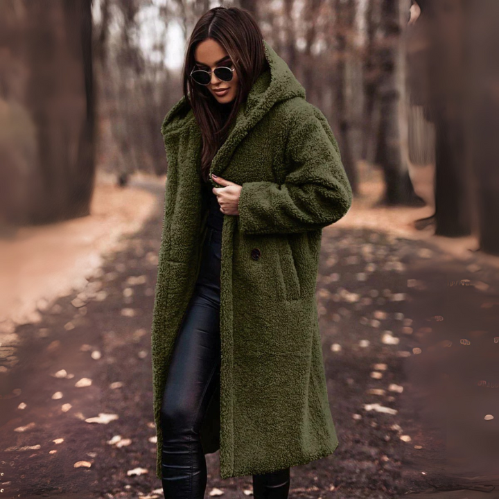 Teddy Mantel für Damen - Trenchcoat mit Gürtel & Doppelknopfleiste
