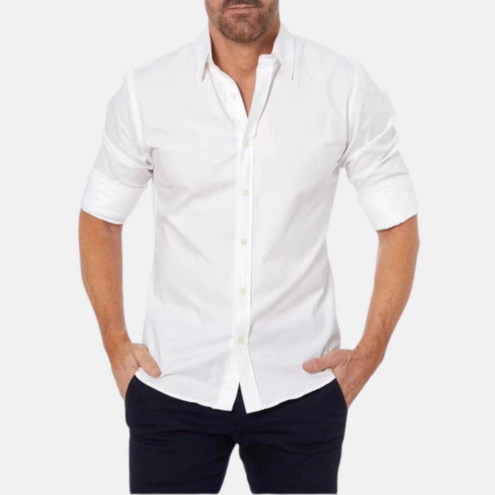 Zip Hemd für Herren - Premium Bügelfreies Stretch Hemd