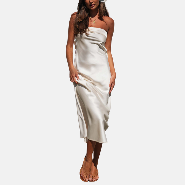 Maxikleid für Damen - Elegantes Trägerloses Hochzeitsgastkleid