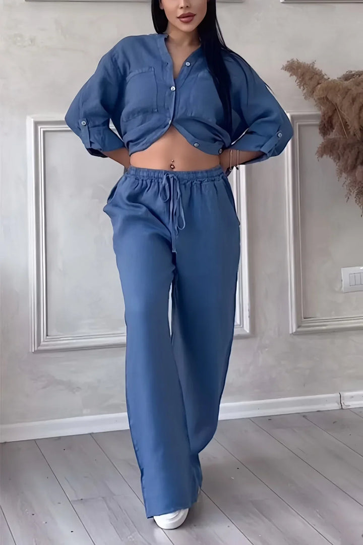 Zweiteiler für Damen - Bequemes Sommerset mit Bluse & Sommerhose