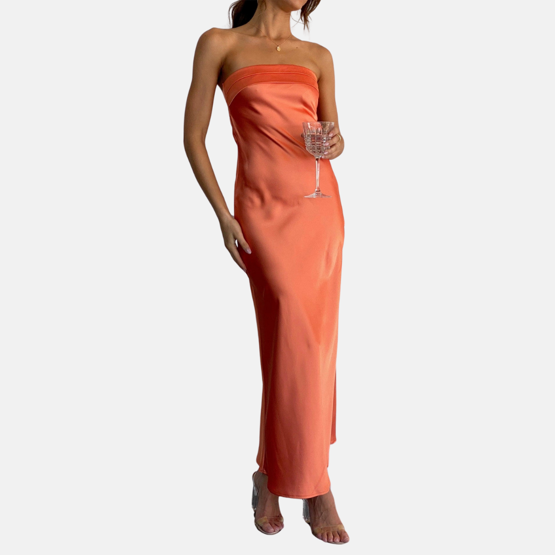 Maxikleid für Damen - Elegantes Trägerloses Hochzeitsgastkleid