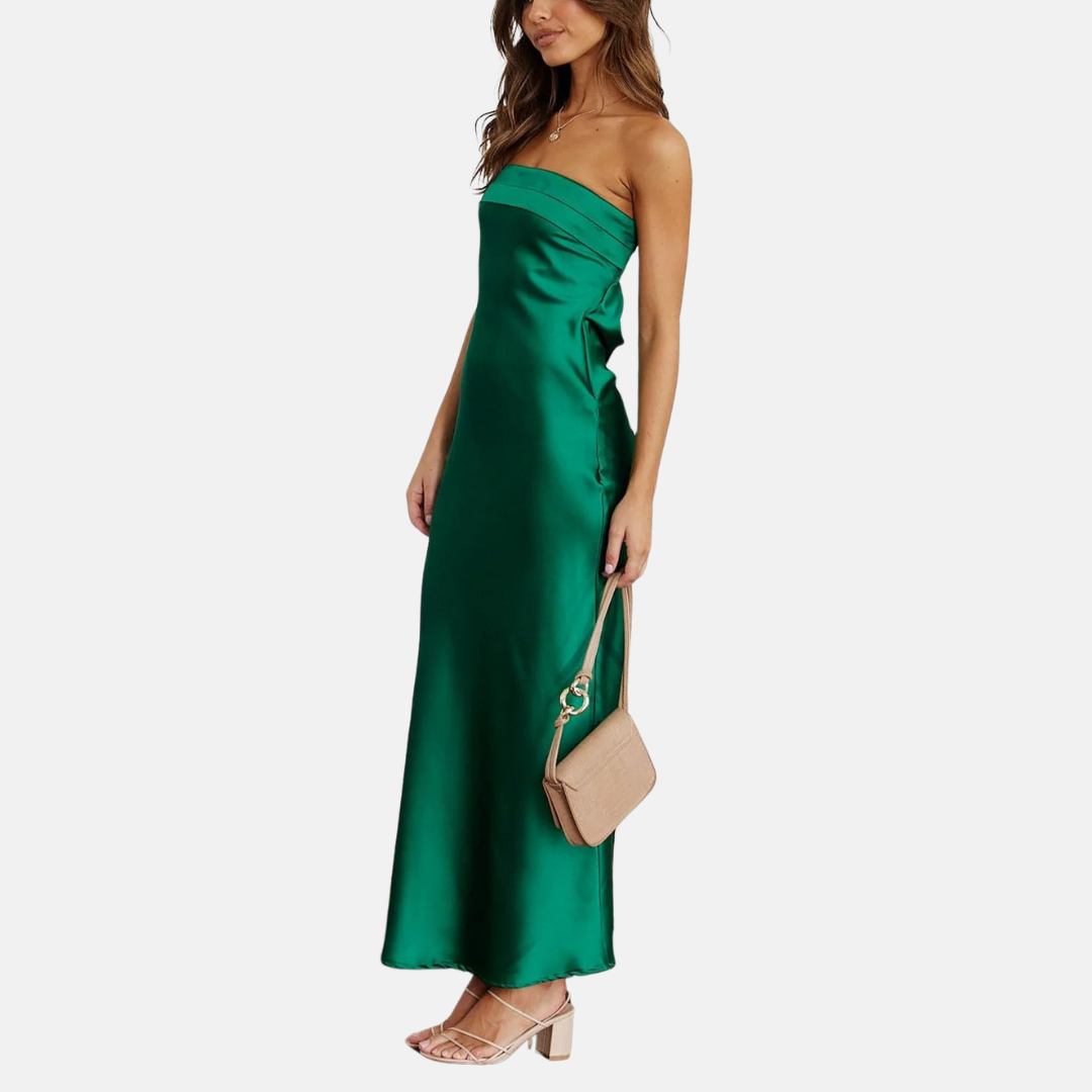 Maxikleid für Damen - Elegantes Trägerloses Hochzeitsgastkleid