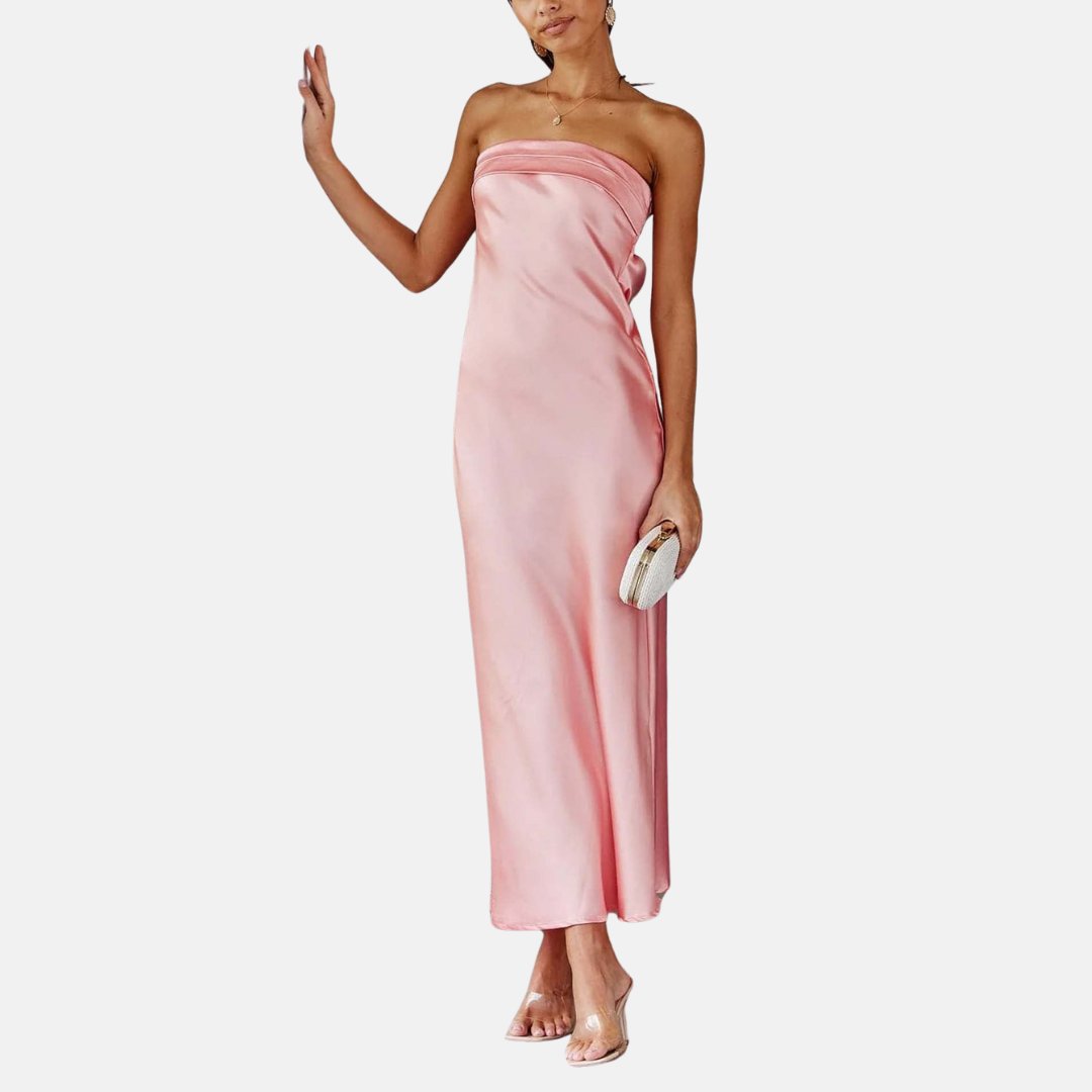 Maxikleid für Damen - Elegantes Trägerloses Hochzeitsgastkleid