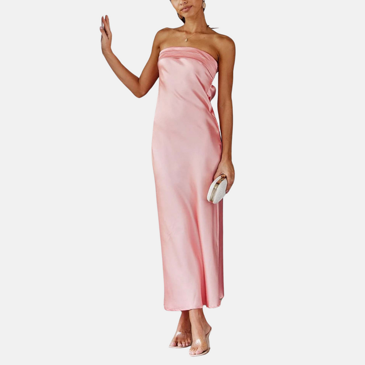 Maxikleid für Damen - Elegantes Trägerloses Hochzeitsgastkleid