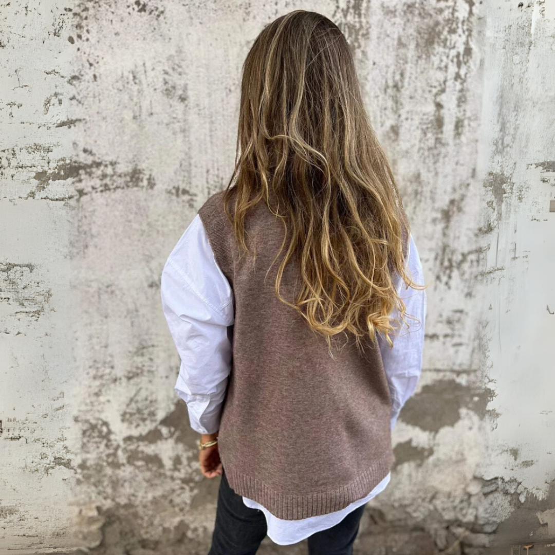 Pullunder für den Herbst - Weite Strickpullover mit V-Halsschnitt für Damen