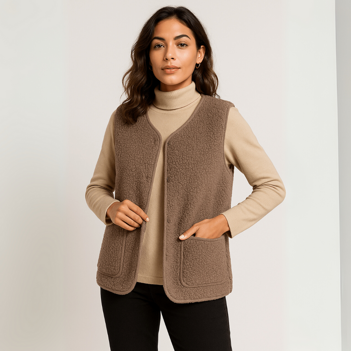 Plüsch-Weste für den Herbst - Elegante Warme Weste für Damen
