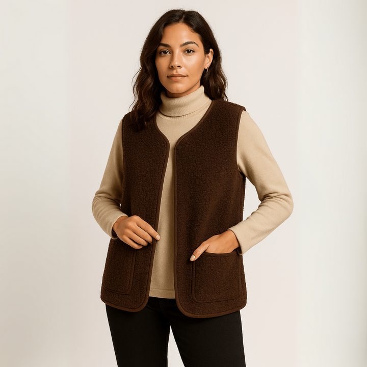 Plüsch-Weste für den Herbst - Elegante Warme Weste für Damen
