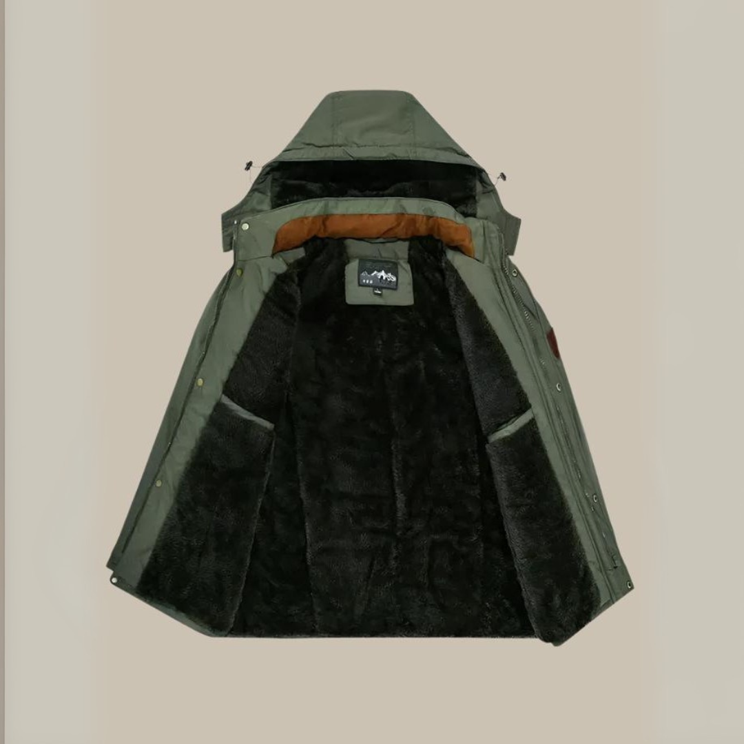Jacob Parka | Lange wasserdichte Parka-Winterjacke für Herren mit Fleece-Futter