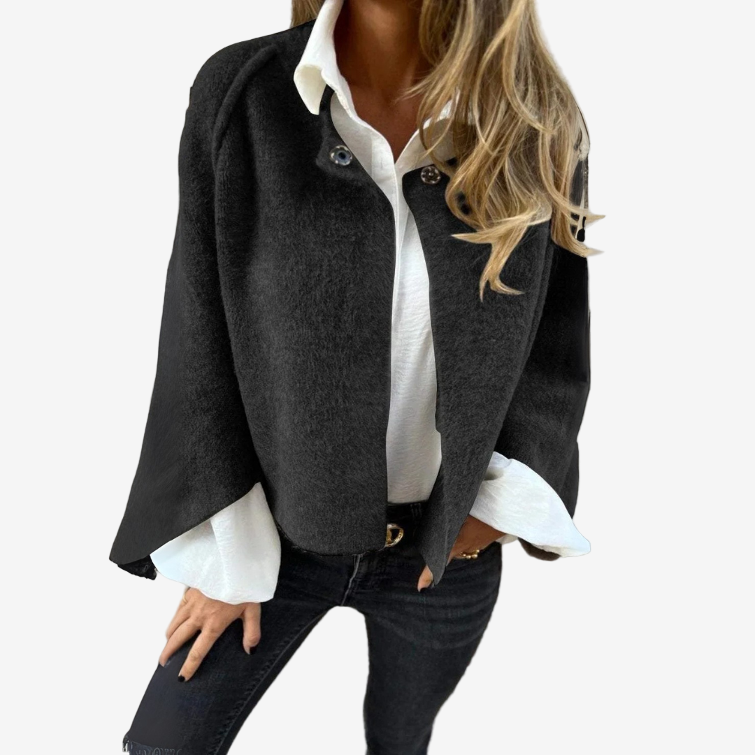 Weiche Woll-Optik Jacke für Damen  – Weiche Strickjacke für Herbst & Frühling