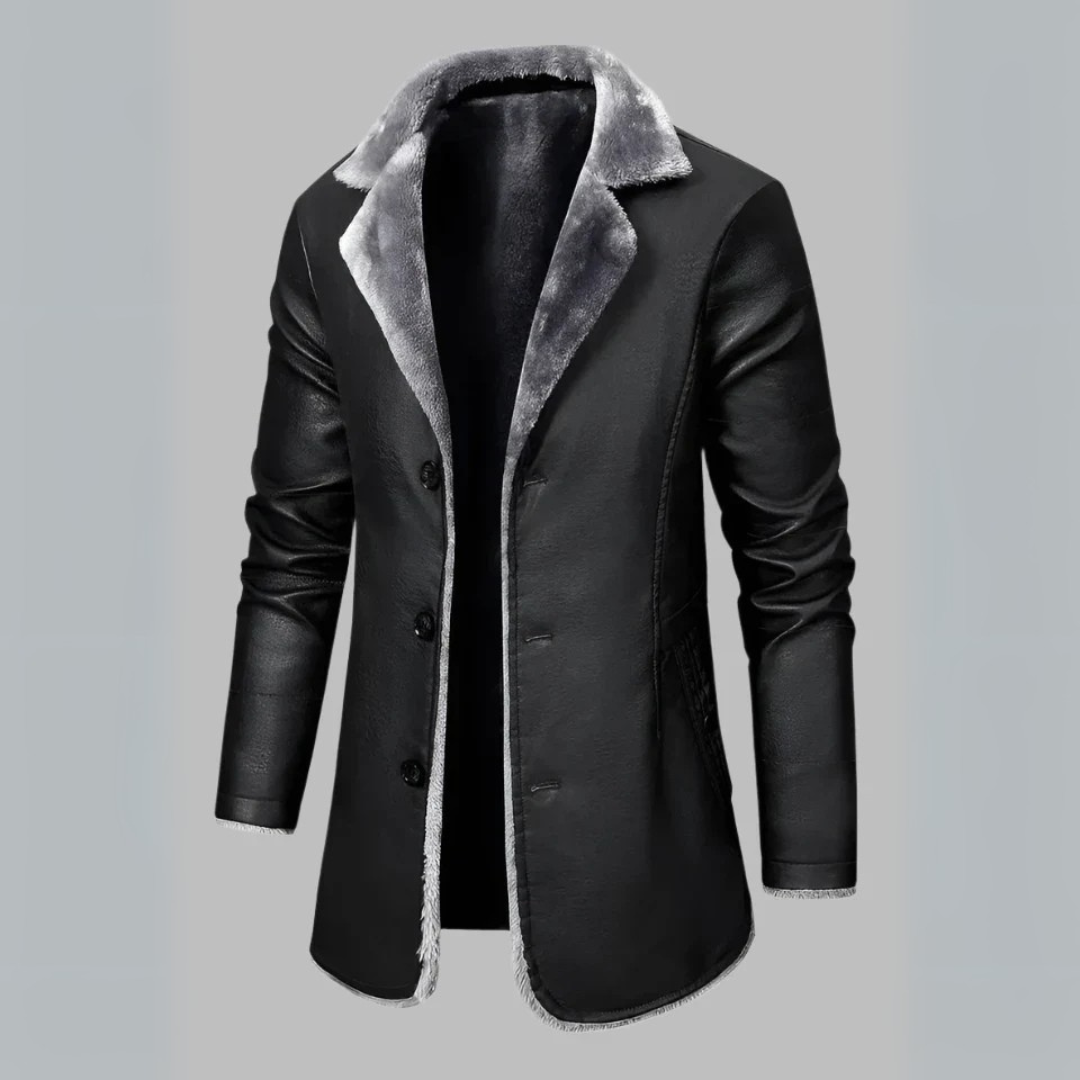 Heritage - Vintage Langer Lantel mit Fleece-Futter für Herren