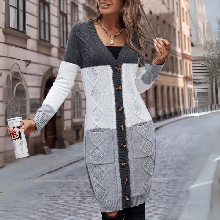Alaya Cardigan - Lange Herbst Strickjacke für Damen