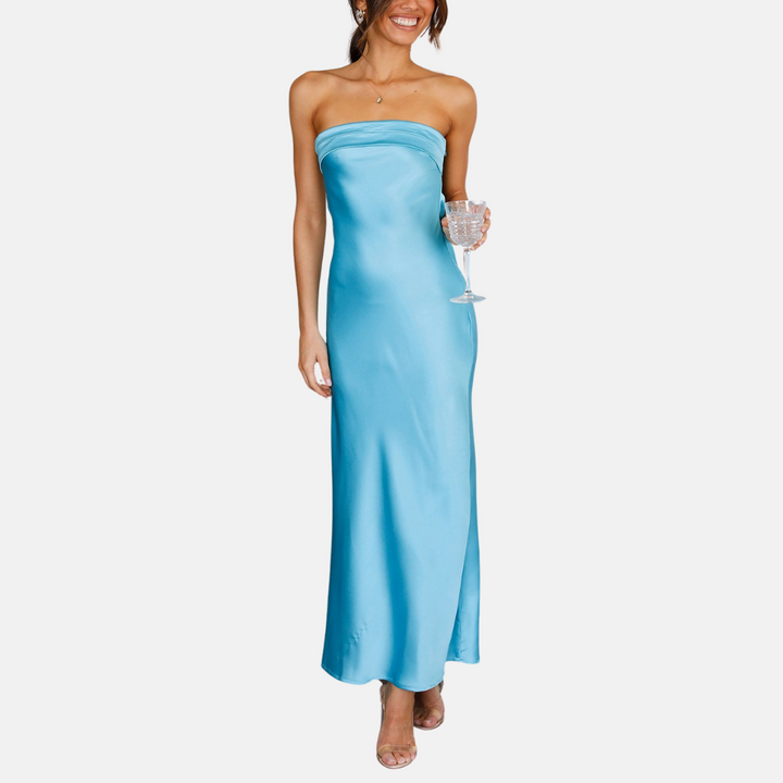 Maxikleid für Damen - Elegantes Trägerloses Hochzeitsgastkleid