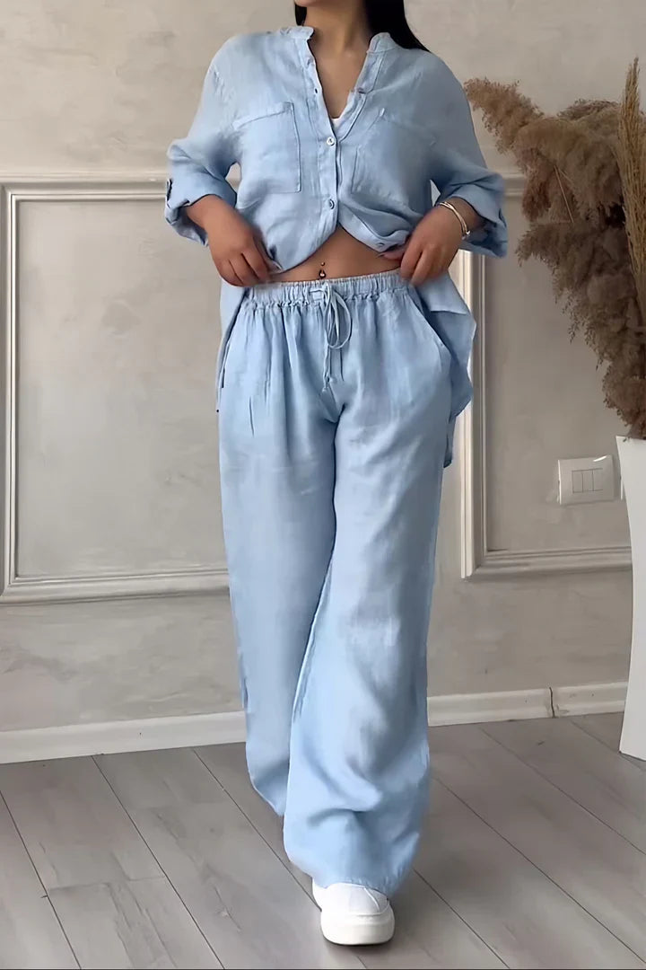 Zweiteiler für Damen - Bequemes Sommerset mit Bluse & Sommerhose