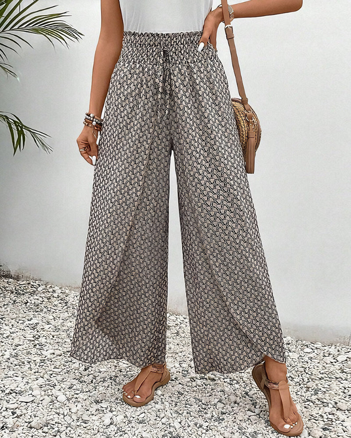 Sommerhose für Damen - Luftiges Palazzo Hose mit Druck