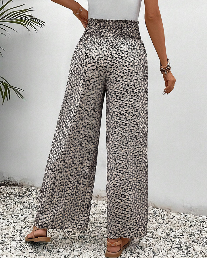 Sommerhose für Damen - Luftiges Palazzo Hose mit Druck