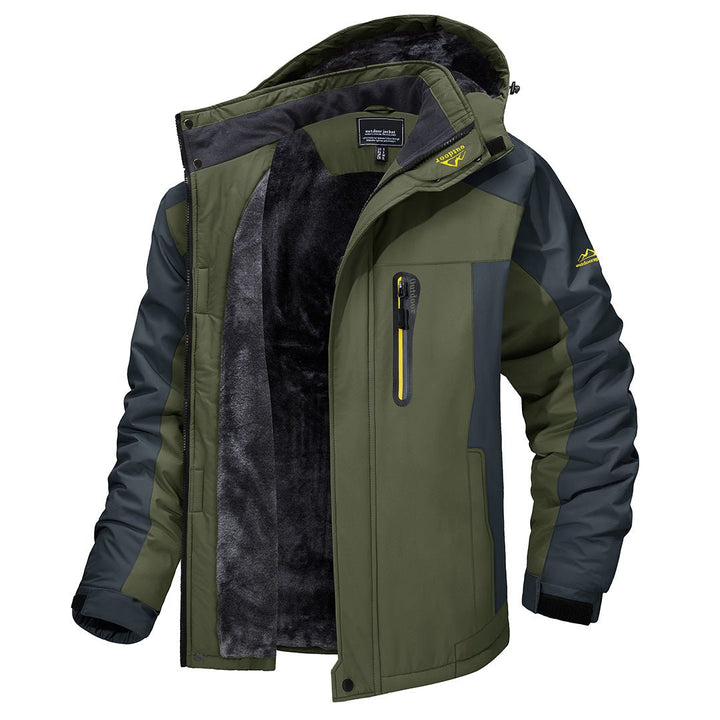 Gefütterte Herren Winterjacke – Wasserdichte & warme Outdoorjacke mit Fleecefutter und Kapuze