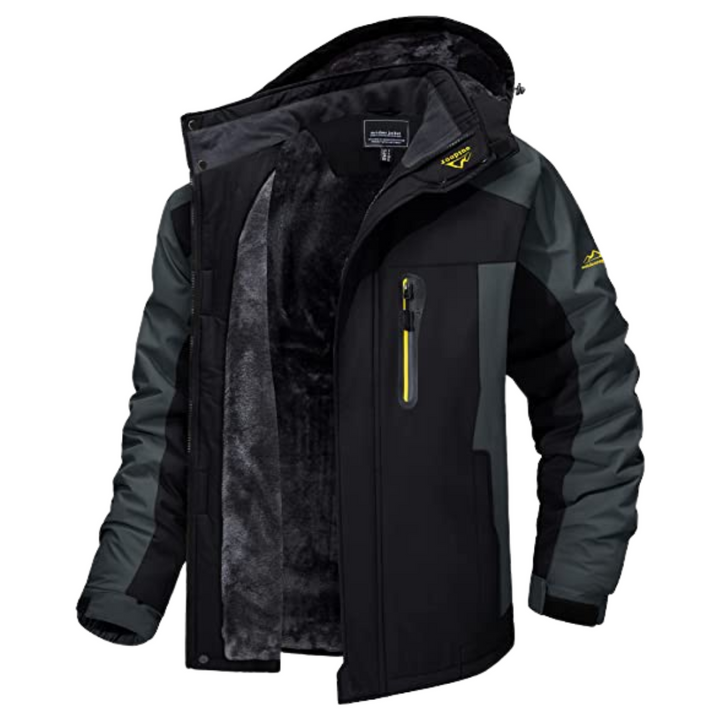 Gefütterte Herren Winterjacke – Wasserdichte & warme Outdoorjacke mit Fleecefutter und Kapuze