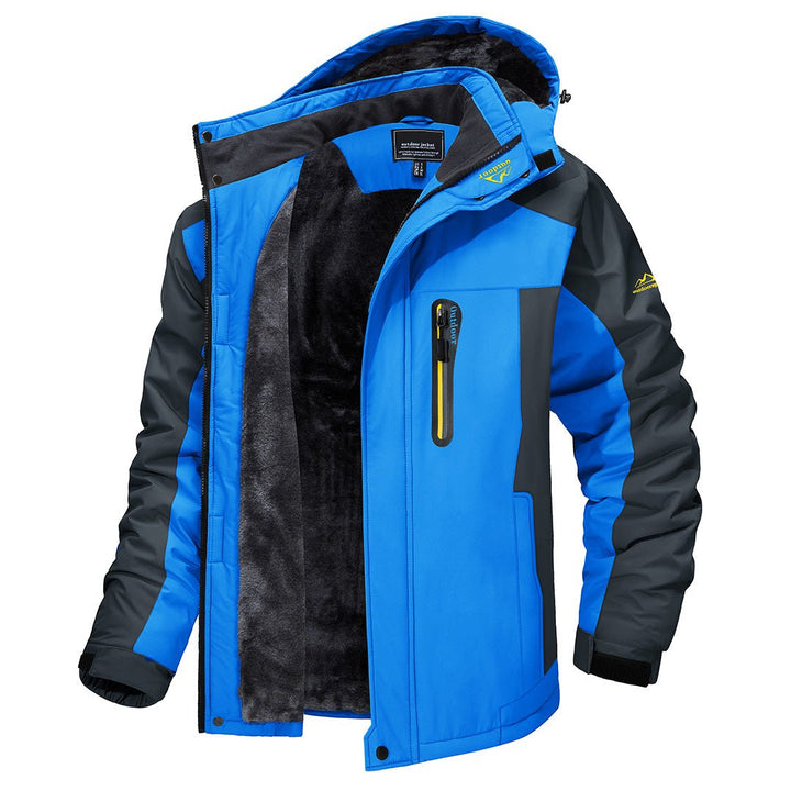 Gefütterte Herren Winterjacke – Wasserdichte & warme Outdoorjacke mit Fleecefutter und Kapuze