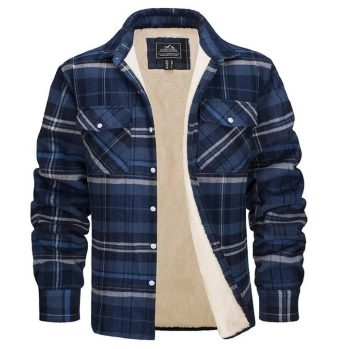 Karierte Hemdjacke für Herren – Gefütterte Flanell-Jacke mit Sherpa-Futter für den Winter